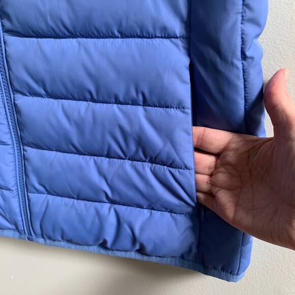 J. Crew Puffer Vest Women's Size Small Full Zip Mock Neck Periwinkle Blue Preppy - Picture 3 of 9